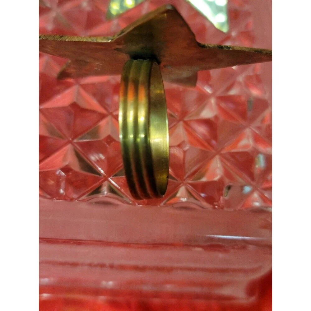 Star Brass Napkin Ring Holders W/some Patina Mid-century Set Of 4 Vintage
